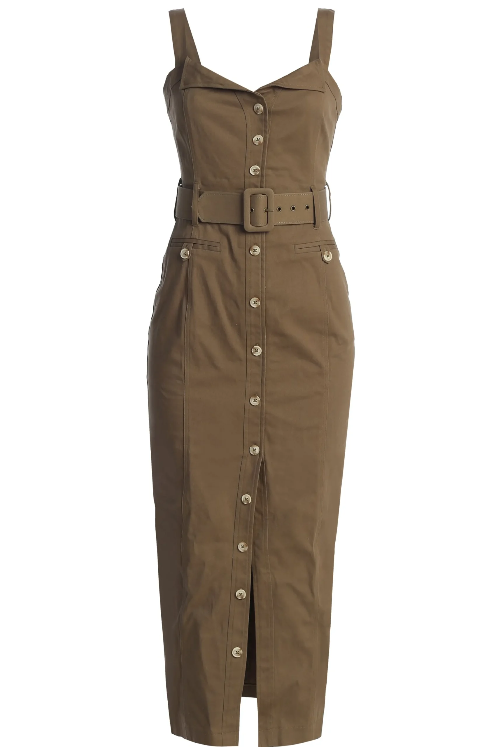 JLUXLABEL Olive Forever Summer Belted Dress