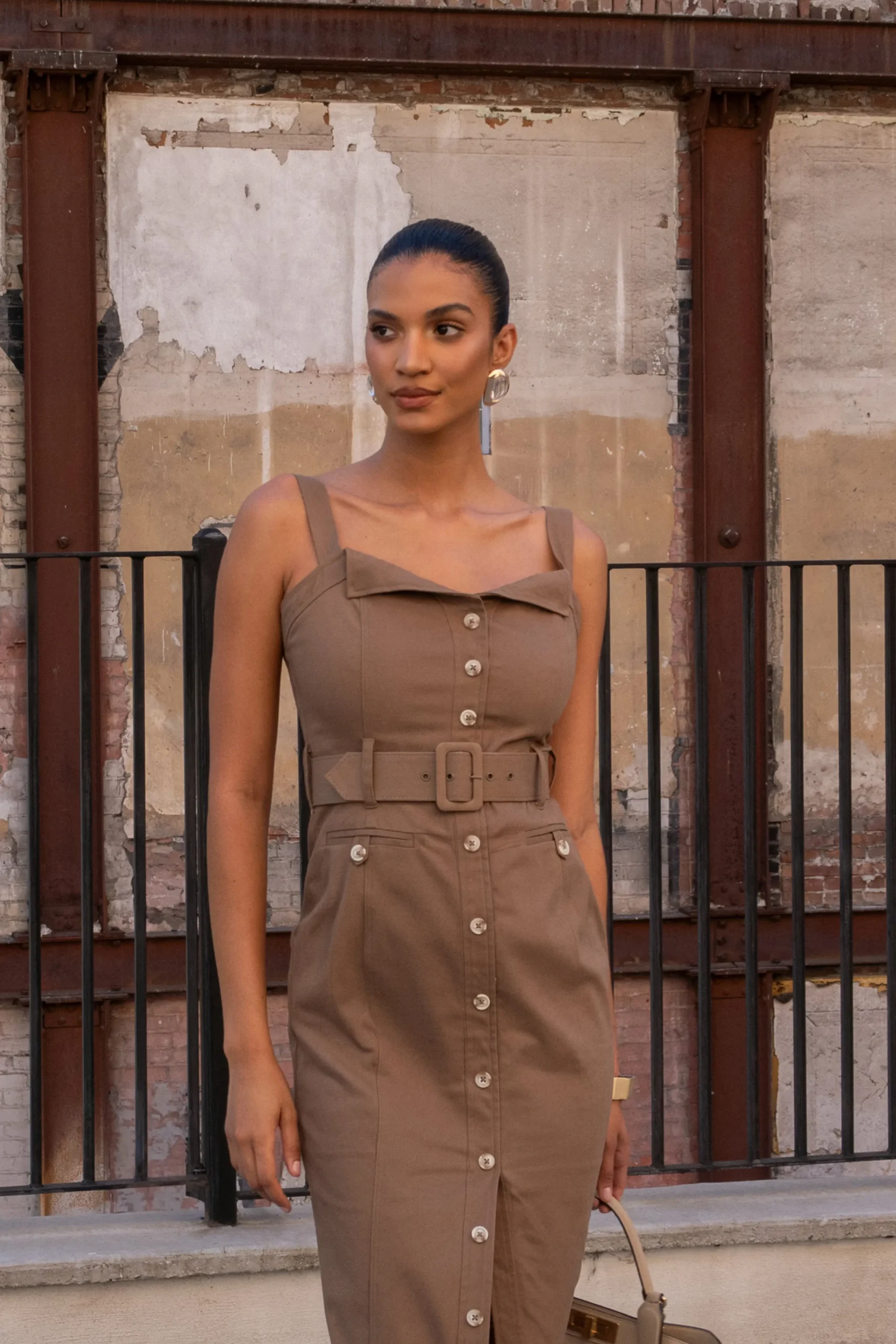JLUXLABEL Olive Forever Summer Belted Dress