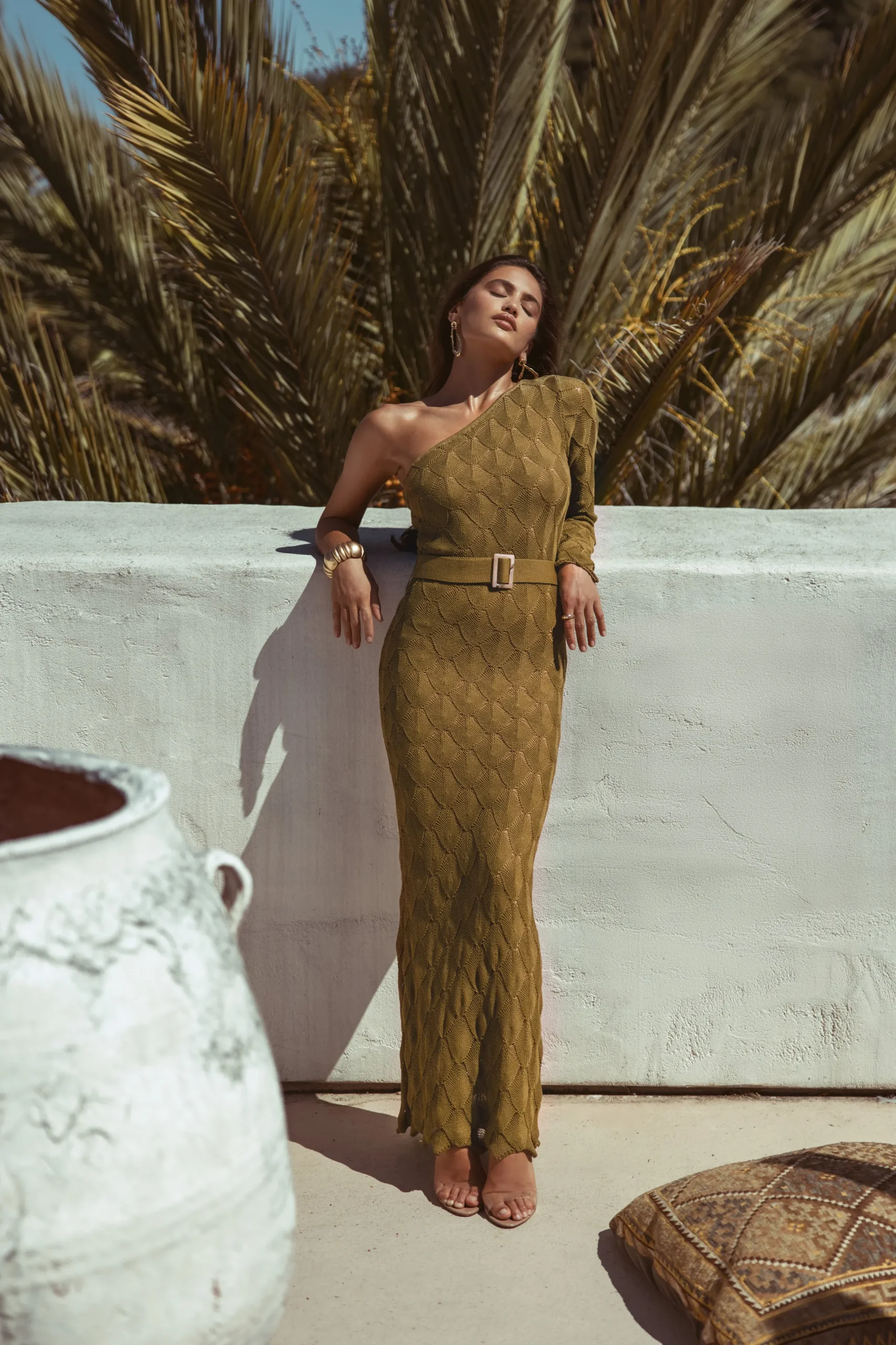 JLUXLABEL Olive La Costa One Shoulder Dress