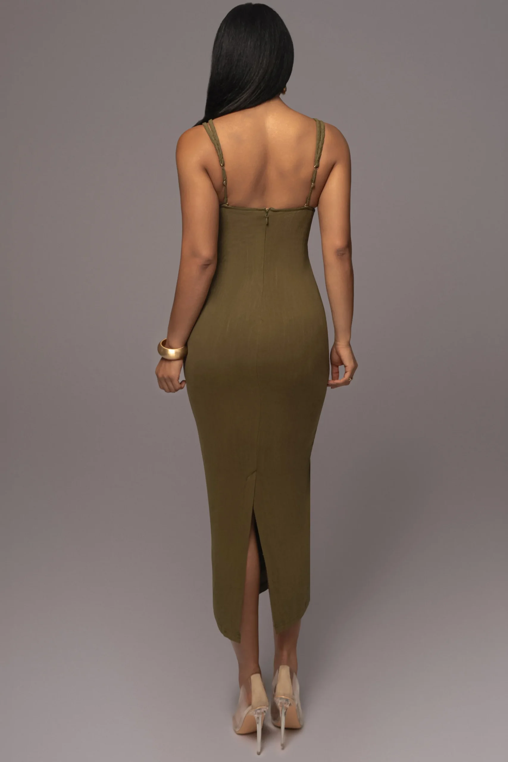 JLUXLABEL Olive Linen Visions Of You Dress
