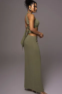 JLUXLABEL Olive New Age Two Piece Skirt Set