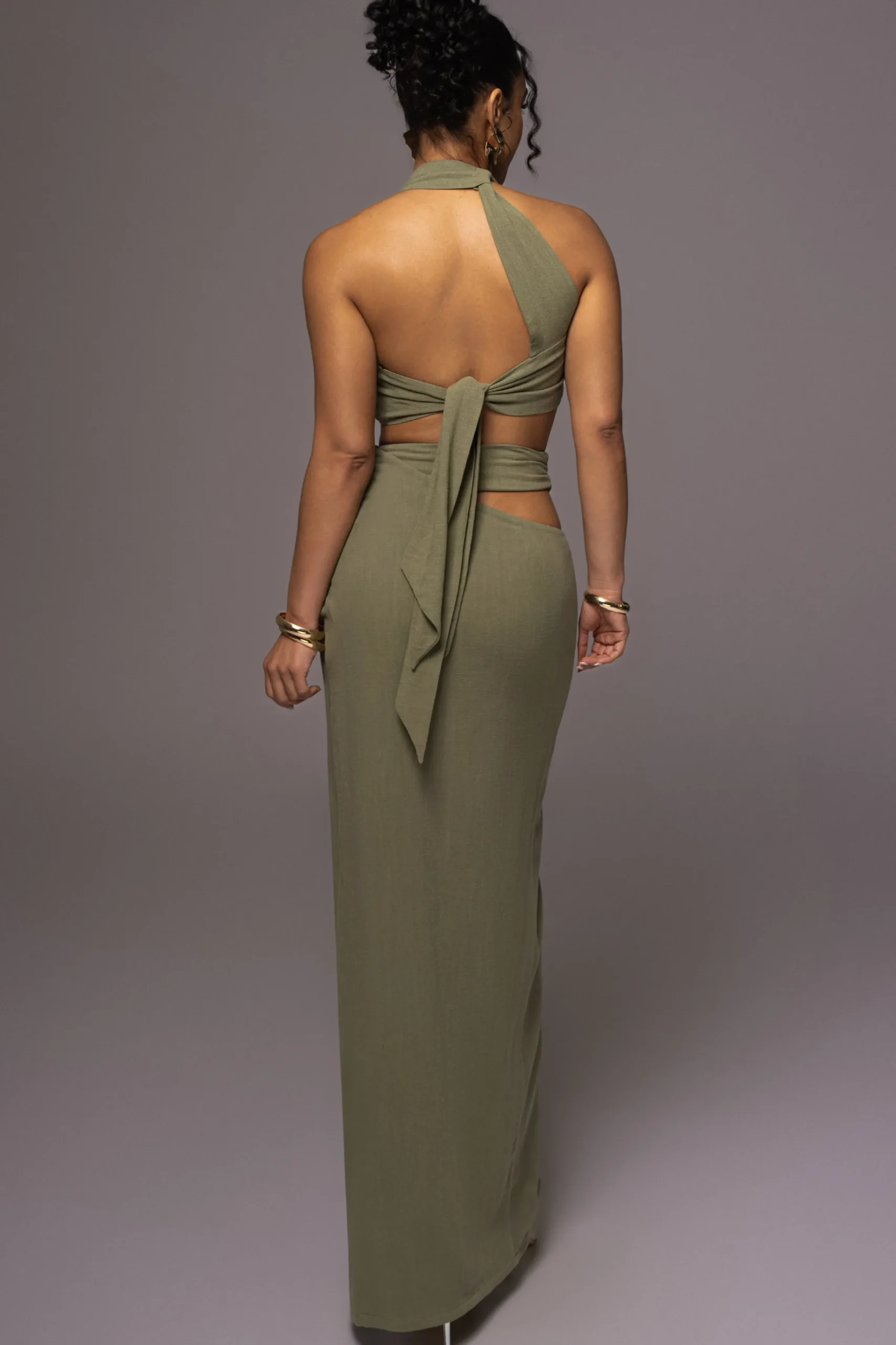 JLUXLABEL Olive New Age Two Piece Skirt Set