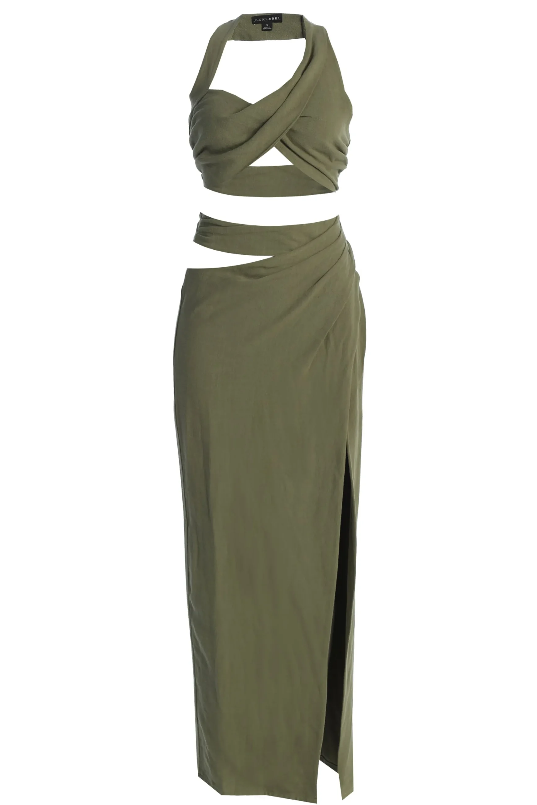 JLUXLABEL Olive New Age Two Piece Skirt Set