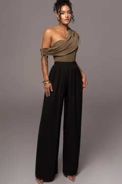 JLUXLABEL Olive New Obsession Draped Top
