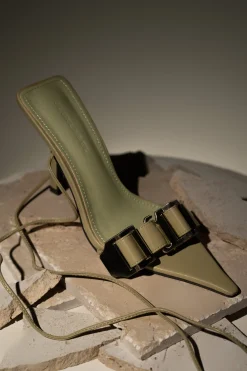 JLUXLABEL Olive Regal Pointed Toe Heels