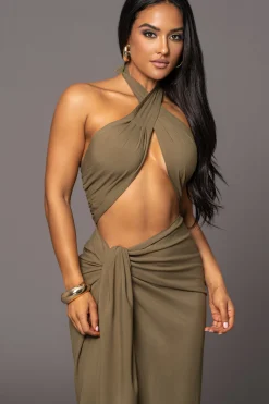 JLUXLABEL Olive Sahara Dress