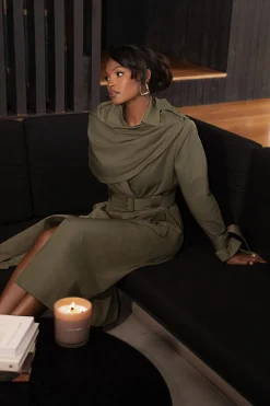 JLUXLABEL Olive The Classic Trench Coat