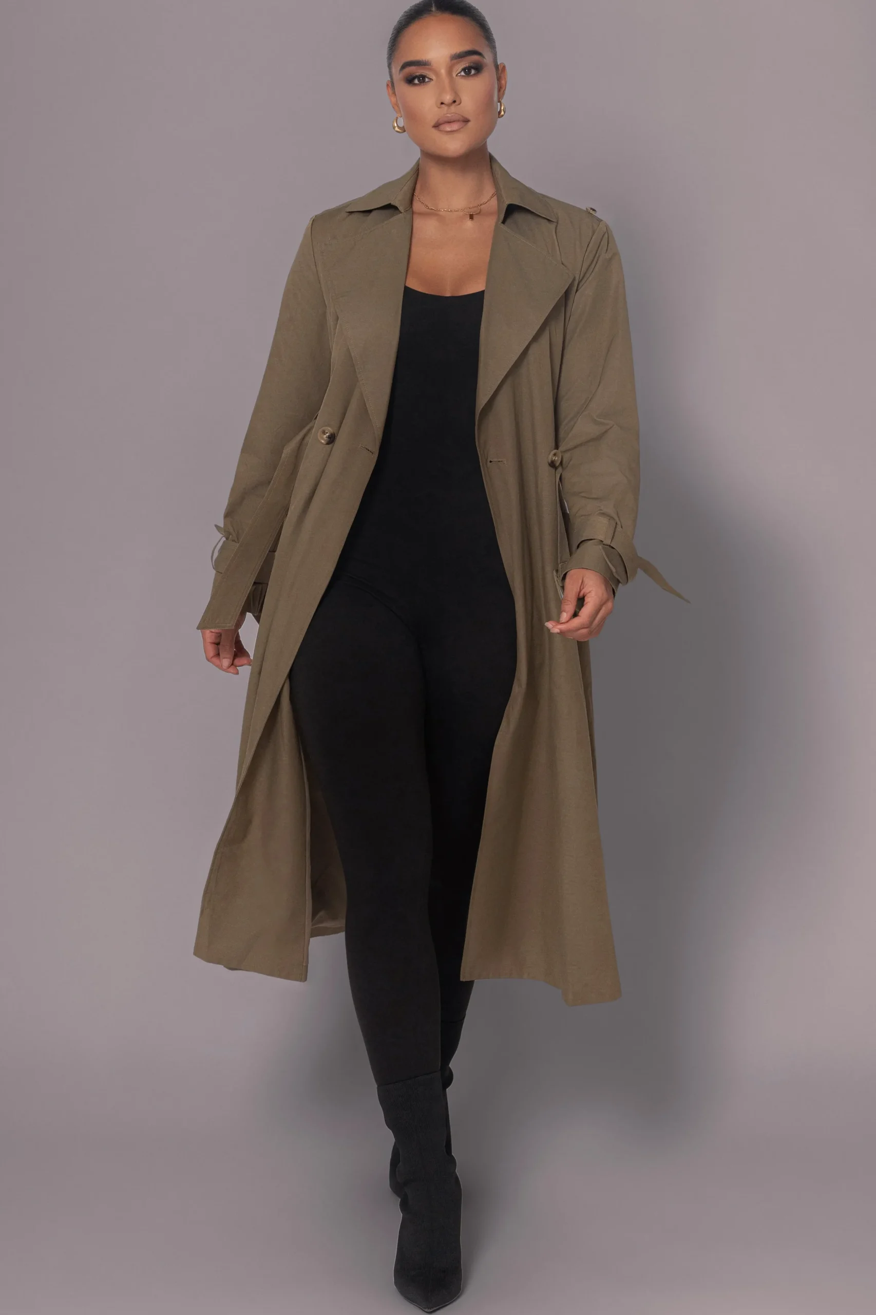 JLUXLABEL Olive The Classic Trench Coat