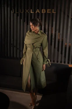 JLUXLABEL Olive The Classic Trench Coat