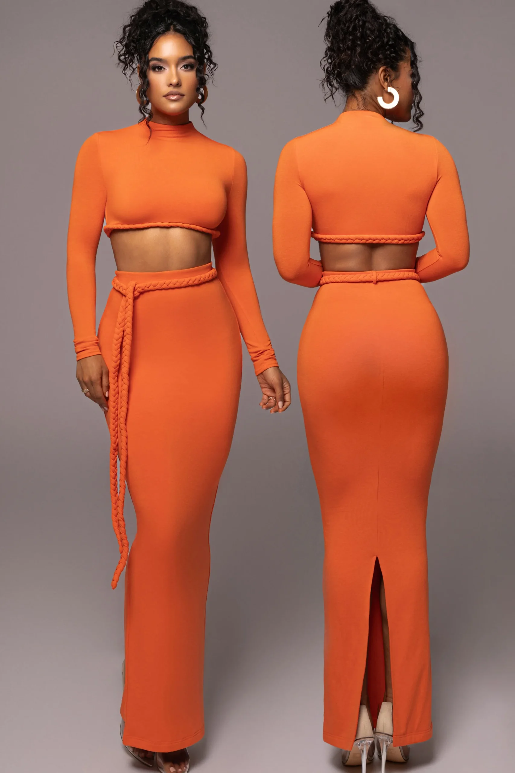 JLUXLABEL Orange City Love Two-Piece Skirt Set