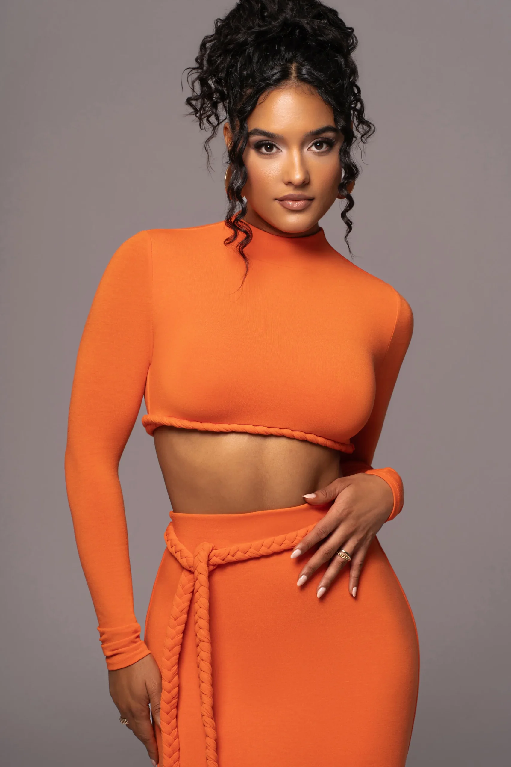 JLUXLABEL Orange City Love Two-Piece Skirt Set