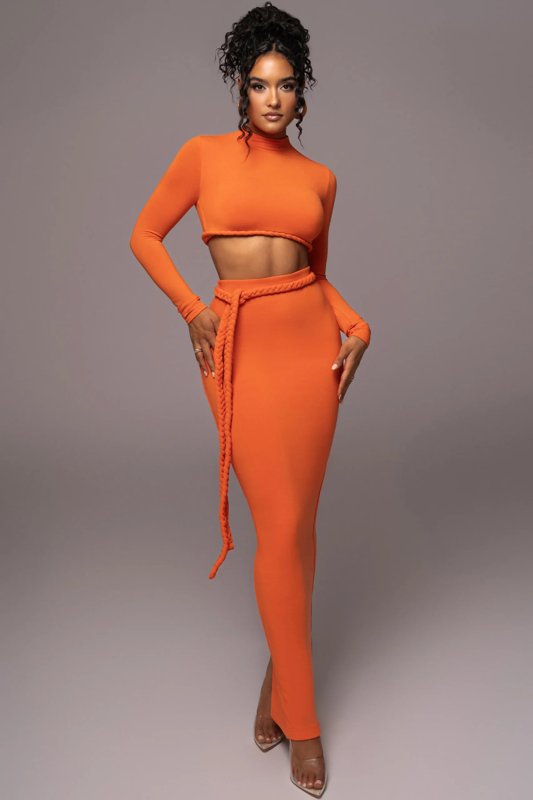JLUXLABEL Orange City Love Two-Piece Skirt Set