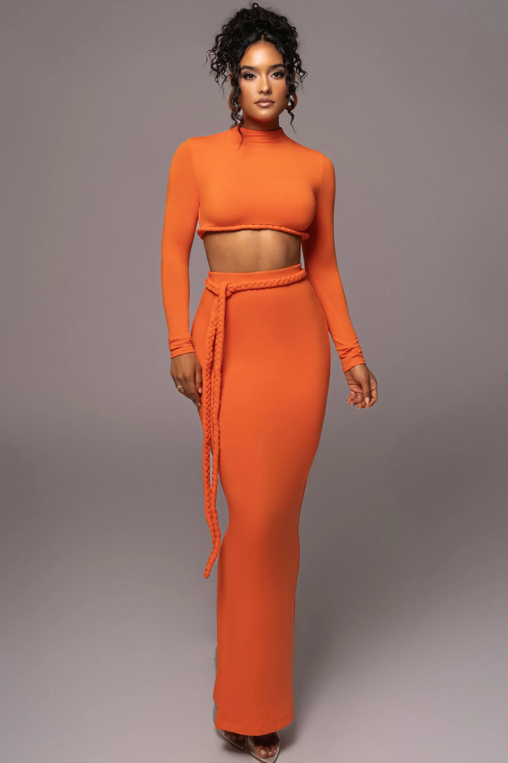 JLUXLABEL Orange City Love Two-Piece Skirt Set