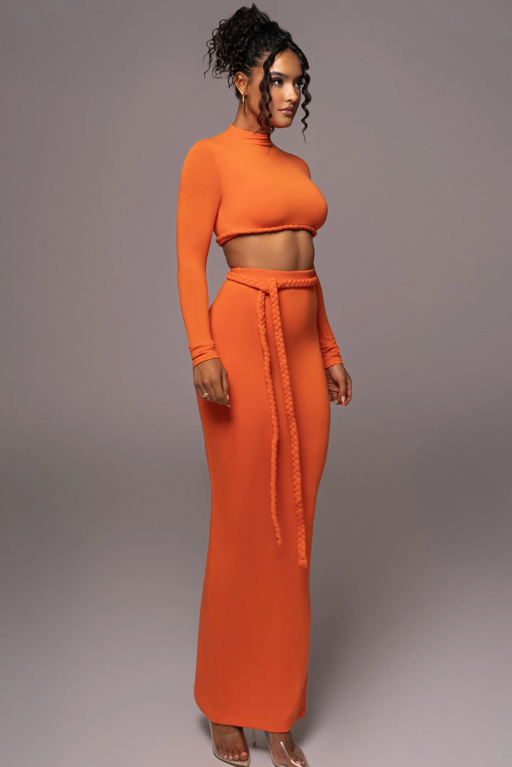 JLUXLABEL Orange City Love Two-Piece Skirt Set