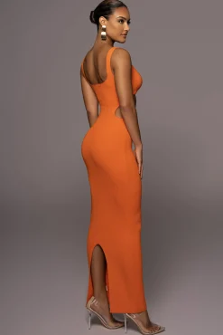 JLUXLABEL Orange Time After Time Dress