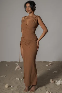 JLUXLABEL Pecan Dreaming Of Summer Linen Dress