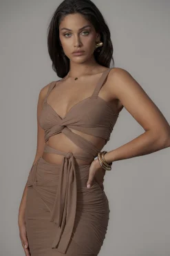 JLUXLABEL Pecan Extend Your Stay Skirt Set