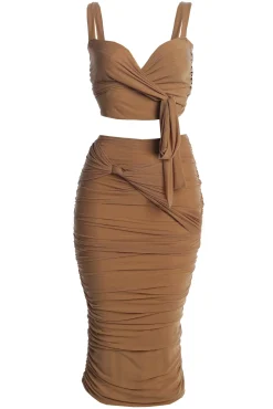 JLUXLABEL Pecan Extend Your Stay Skirt Set