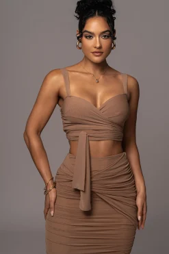 JLUXLABEL Pecan Extend Your Stay Skirt Set