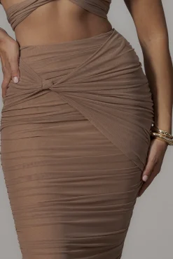 JLUXLABEL Pecan Extend Your Stay Skirt Set