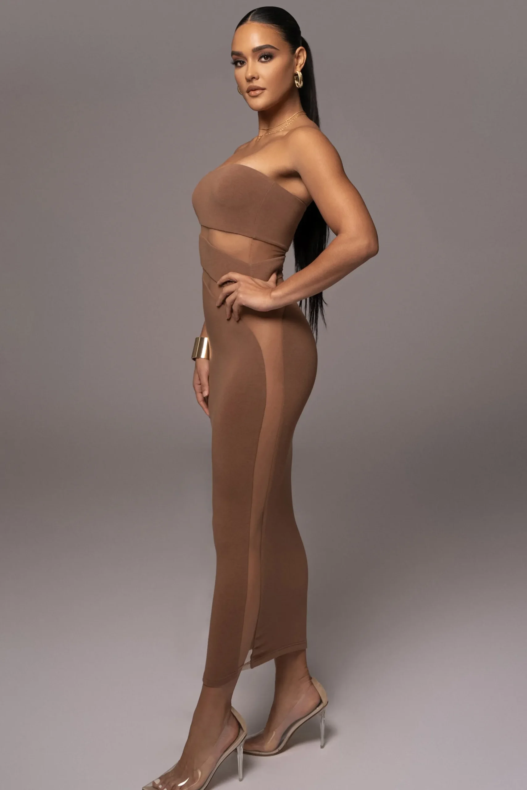 JLUXLABEL Pecan Unpredictable Midi Dress