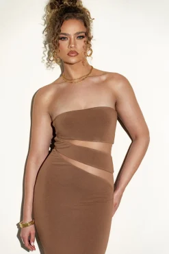 JLUXLABEL Pecan Unpredictable Midi Dress