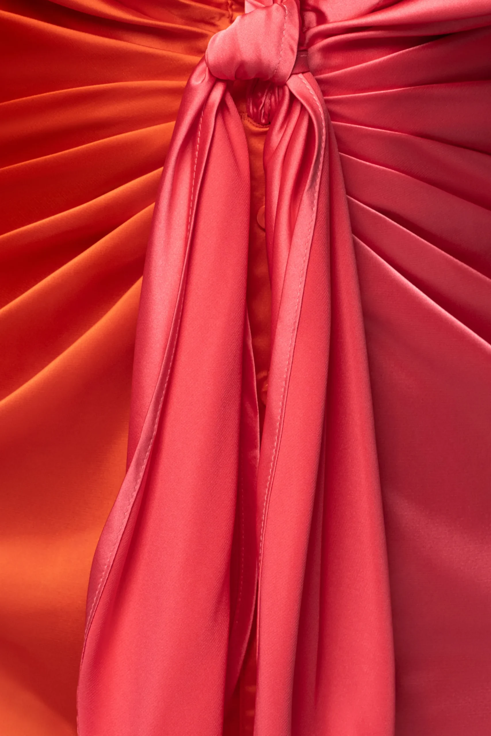 JLUXLABEL Pink Color Block Satin Midi Dress