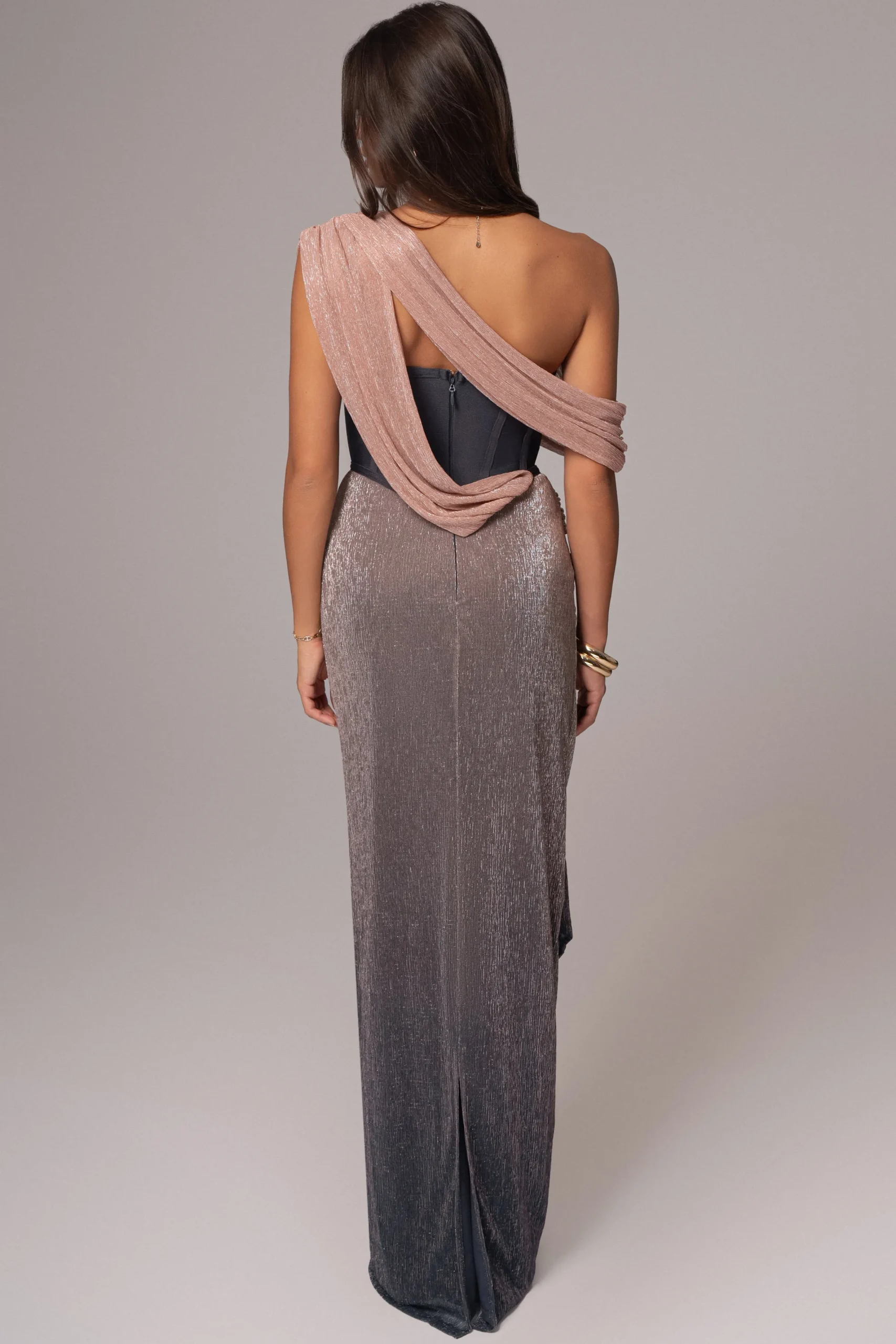 JLUXLABEL Pink Dusk Celestina Draped Maxi Dress