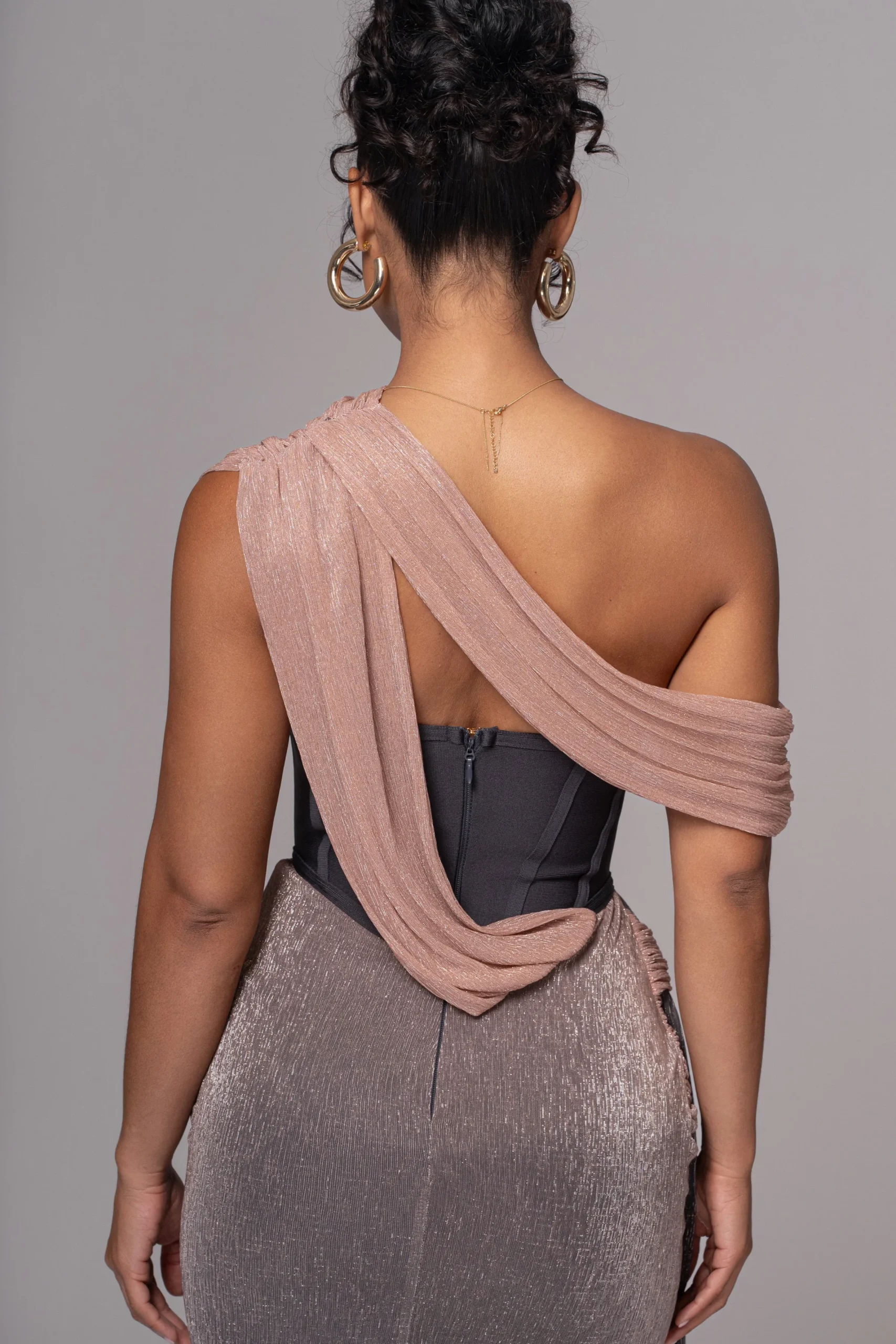 JLUXLABEL Pink Dusk Celestina Draped Maxi Dress