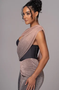 JLUXLABEL Pink Dusk Celestina Draped Maxi Dress