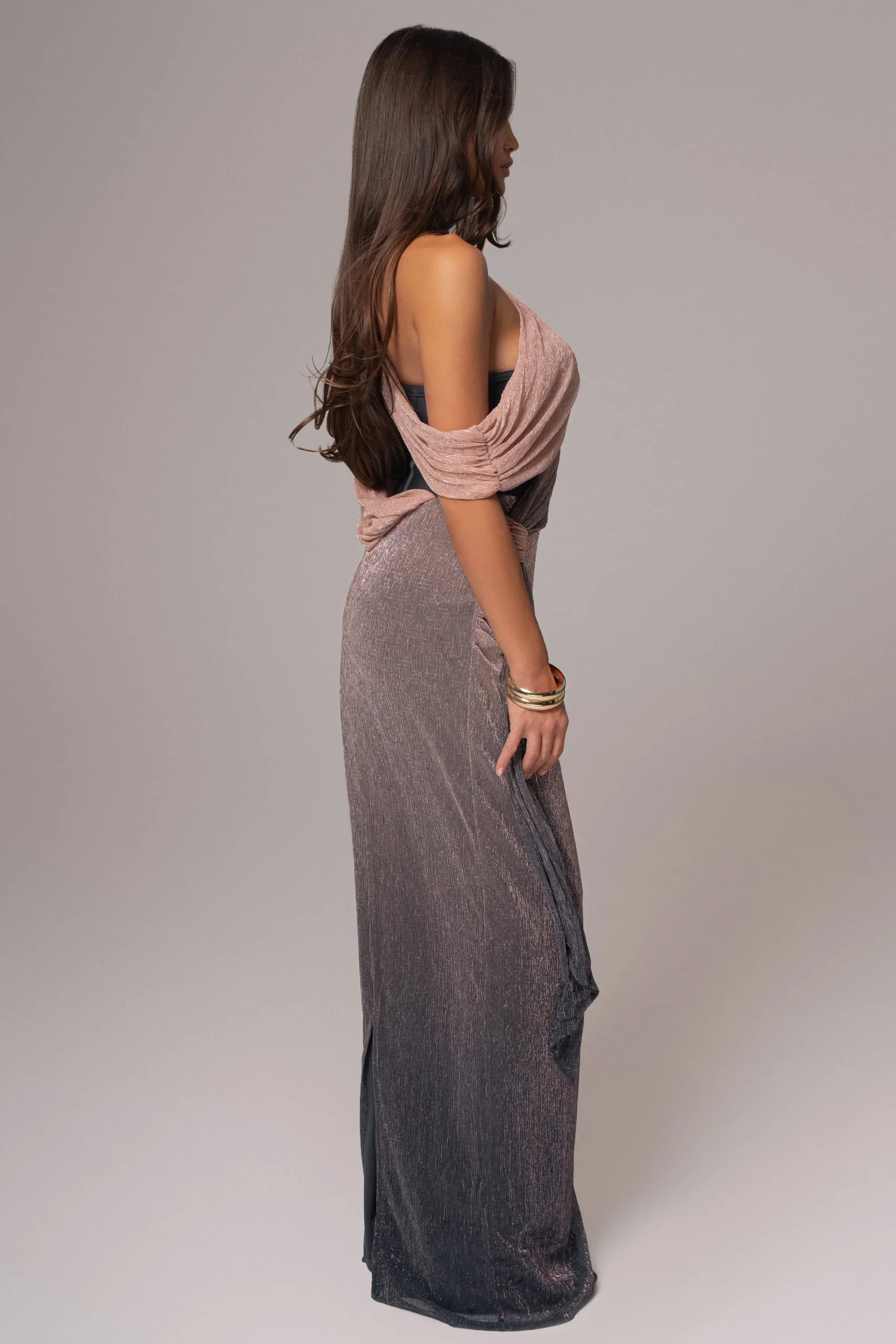JLUXLABEL Pink Dusk Celestina Draped Maxi Dress