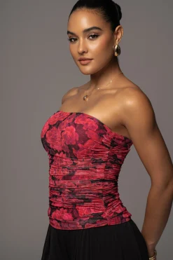 JLUXLABEL Pink Floral The Riviera Mesh Corset