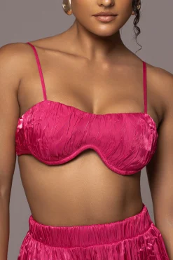 JLUXLABEL Pink Lets Get Away Satin Pant Set