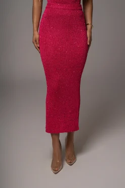 JLUXLABEL Pink Palace Sequin Skirt Set