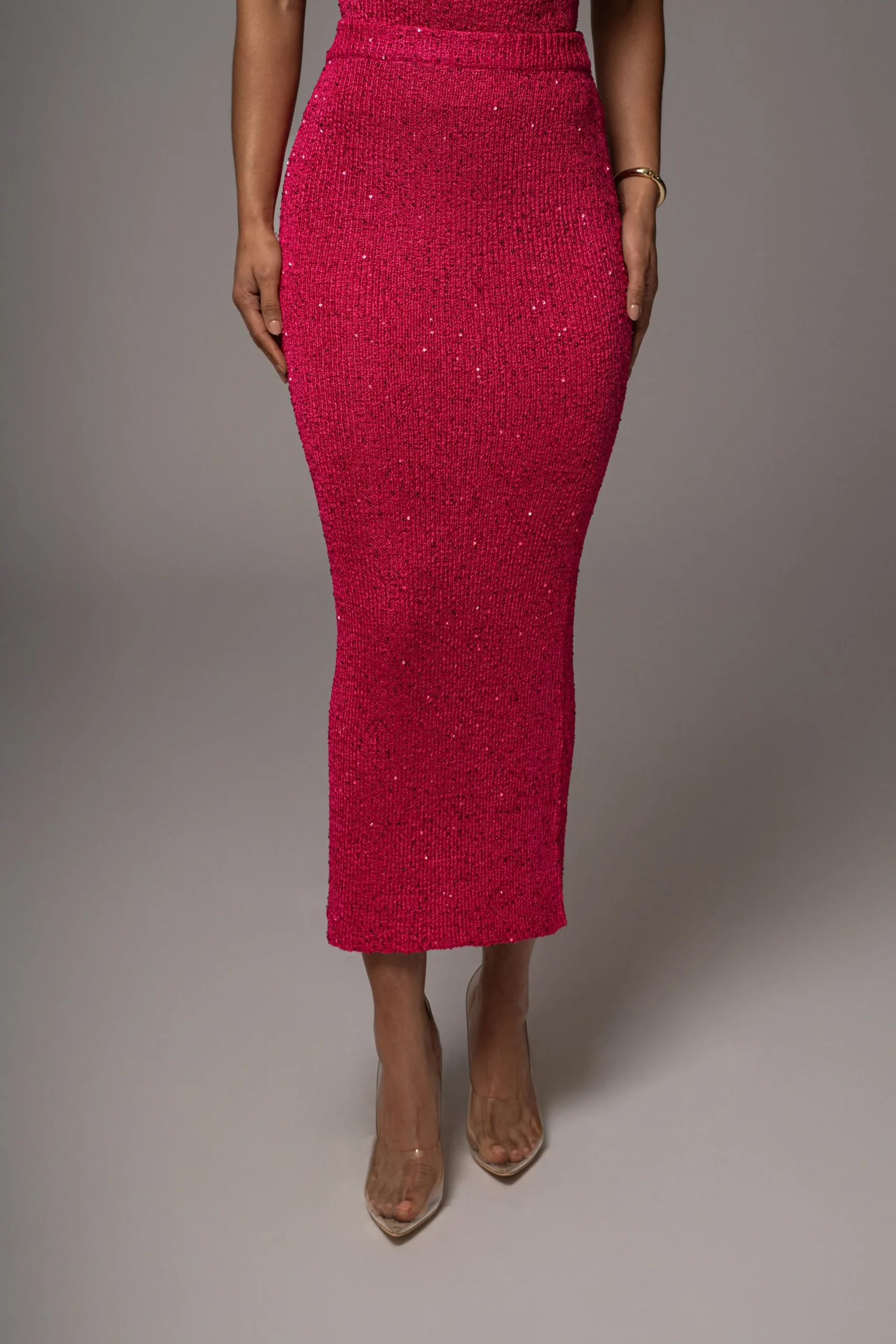 JLUXLABEL Pink Palace Sequin Skirt Set