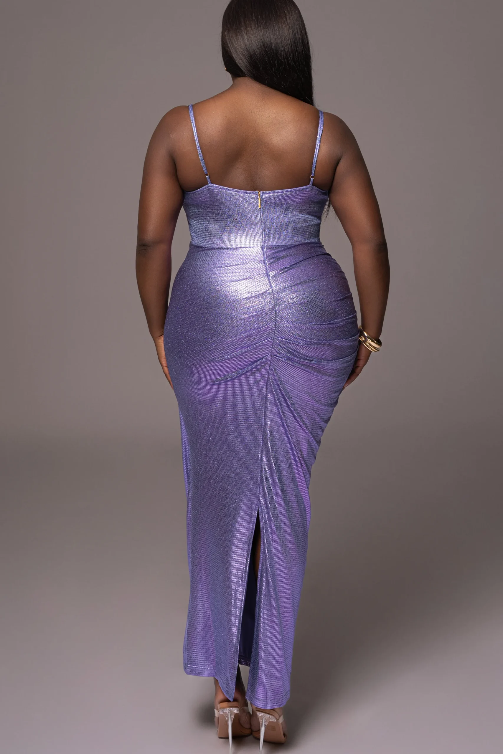 JLUXLABEL Purple Rubi Cowl Neck Cocktail Dress