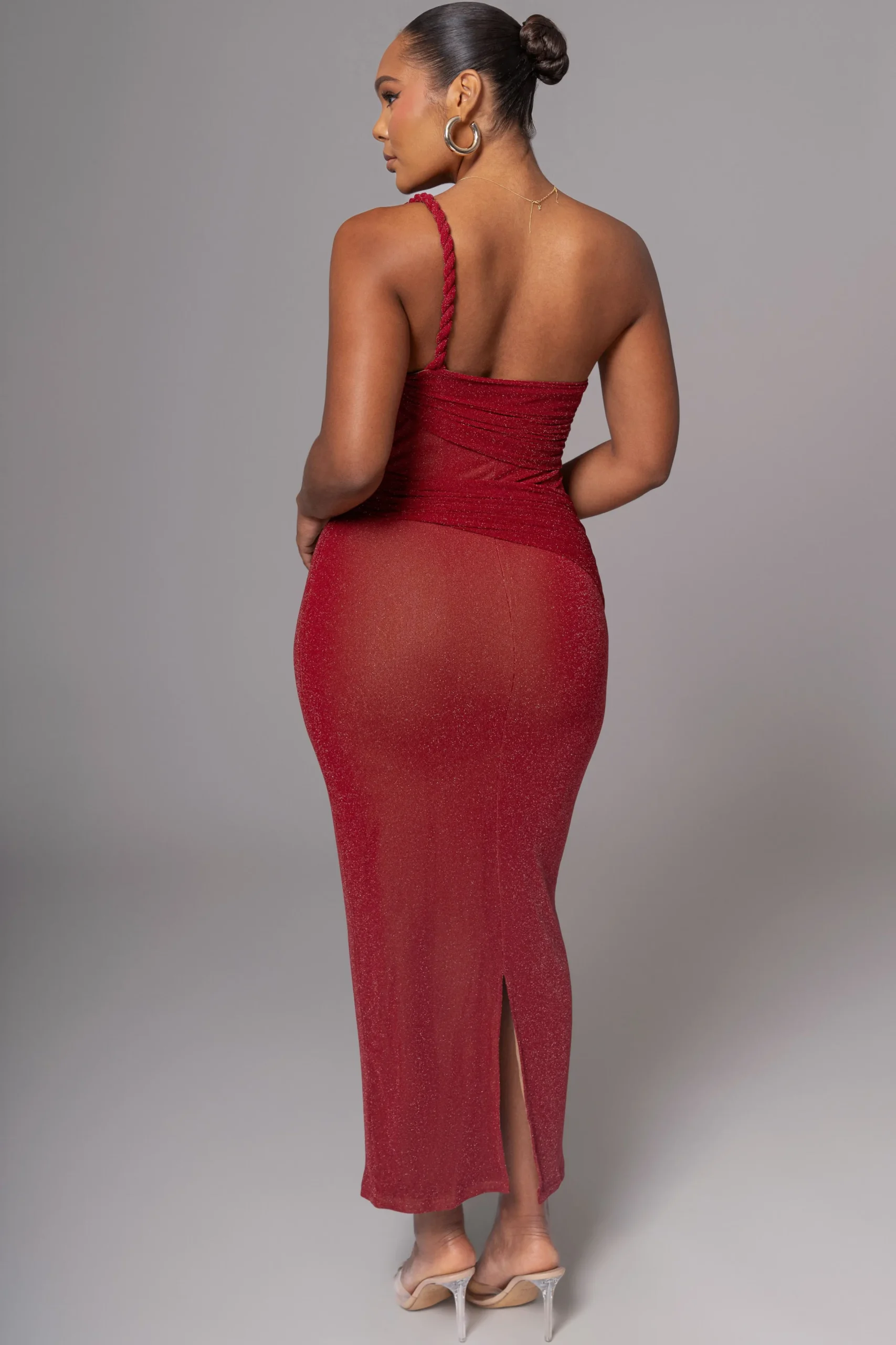 JLUXLABEL Red Alari One Shoulder Maxi Dress
