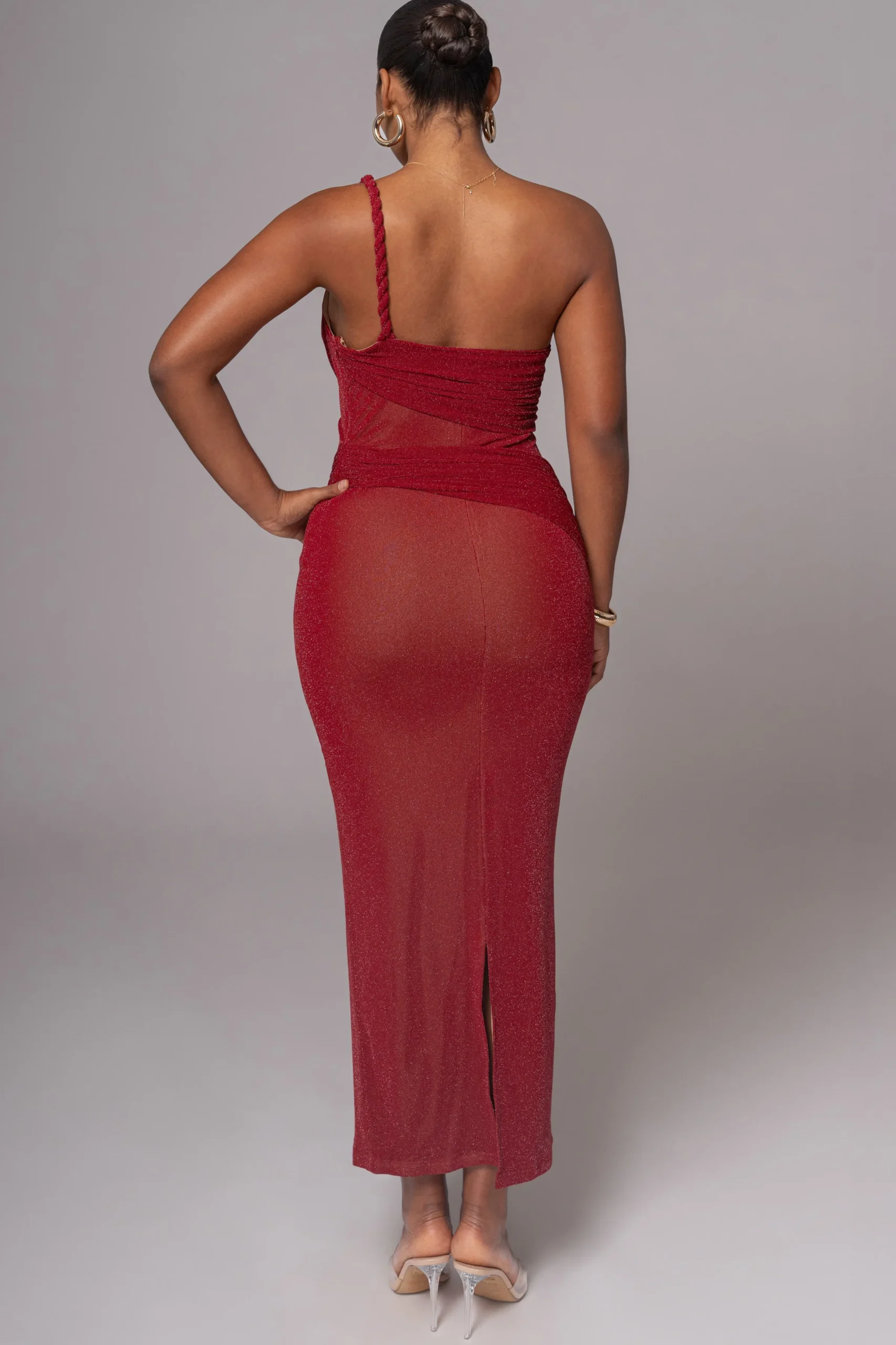 JLUXLABEL Red Alari One Shoulder Maxi Dress