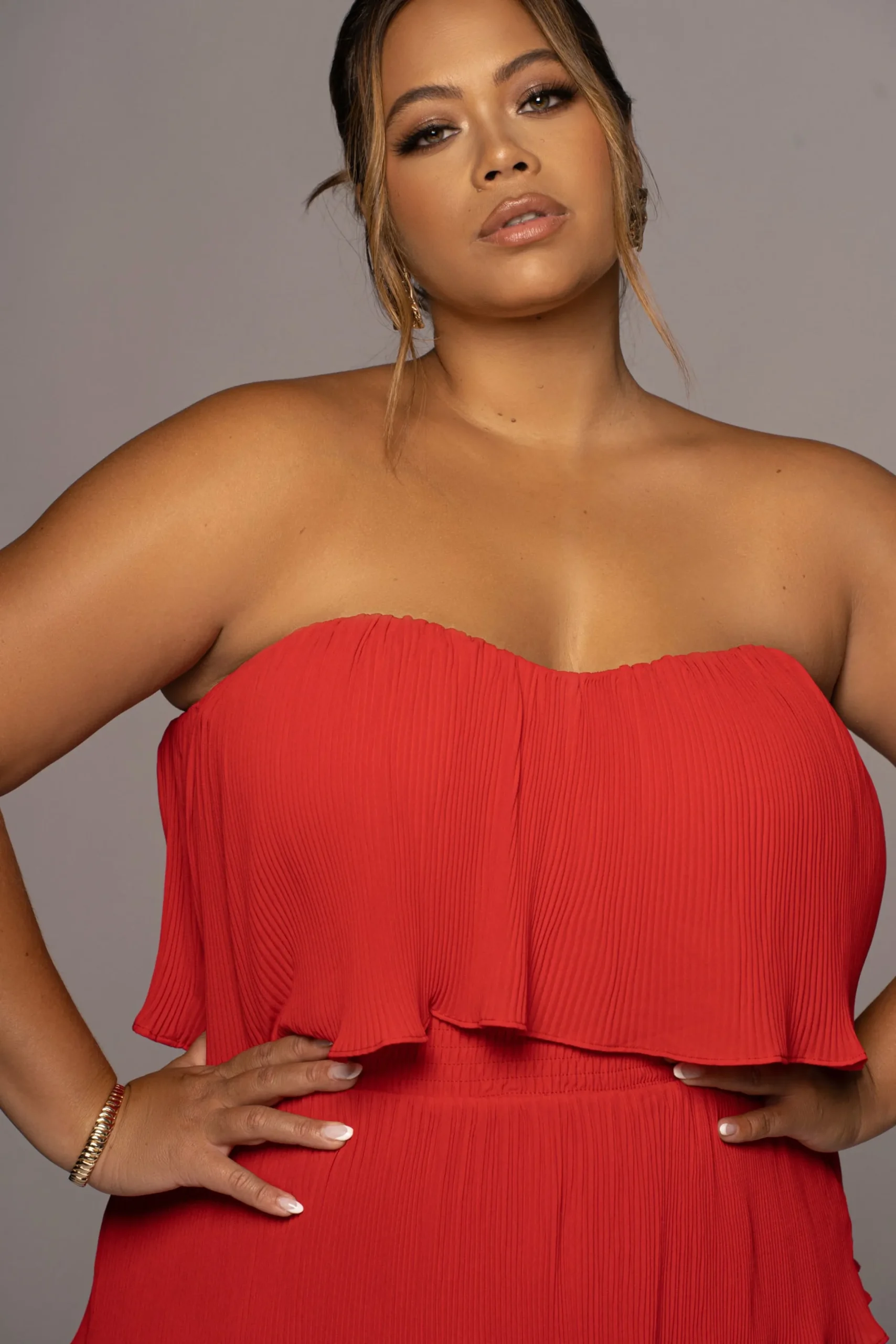 JLUXLABEL Red Casa Blanca Ruffle Dress
