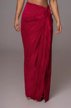 JLUXLABEL Red Chosen One Velvet Skirt Set