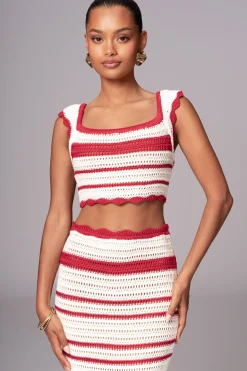 JLUXLABEL Red Corazon Ruffle Skirt Set