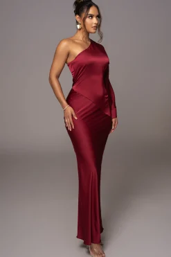 JLUXLABEL Red Femme Drape Maxi Dress