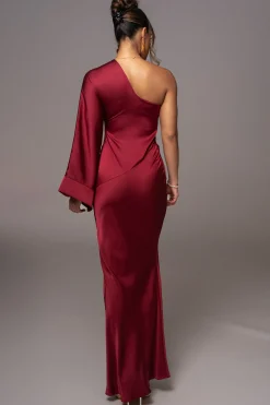 JLUXLABEL Red Femme Drape Maxi Dress