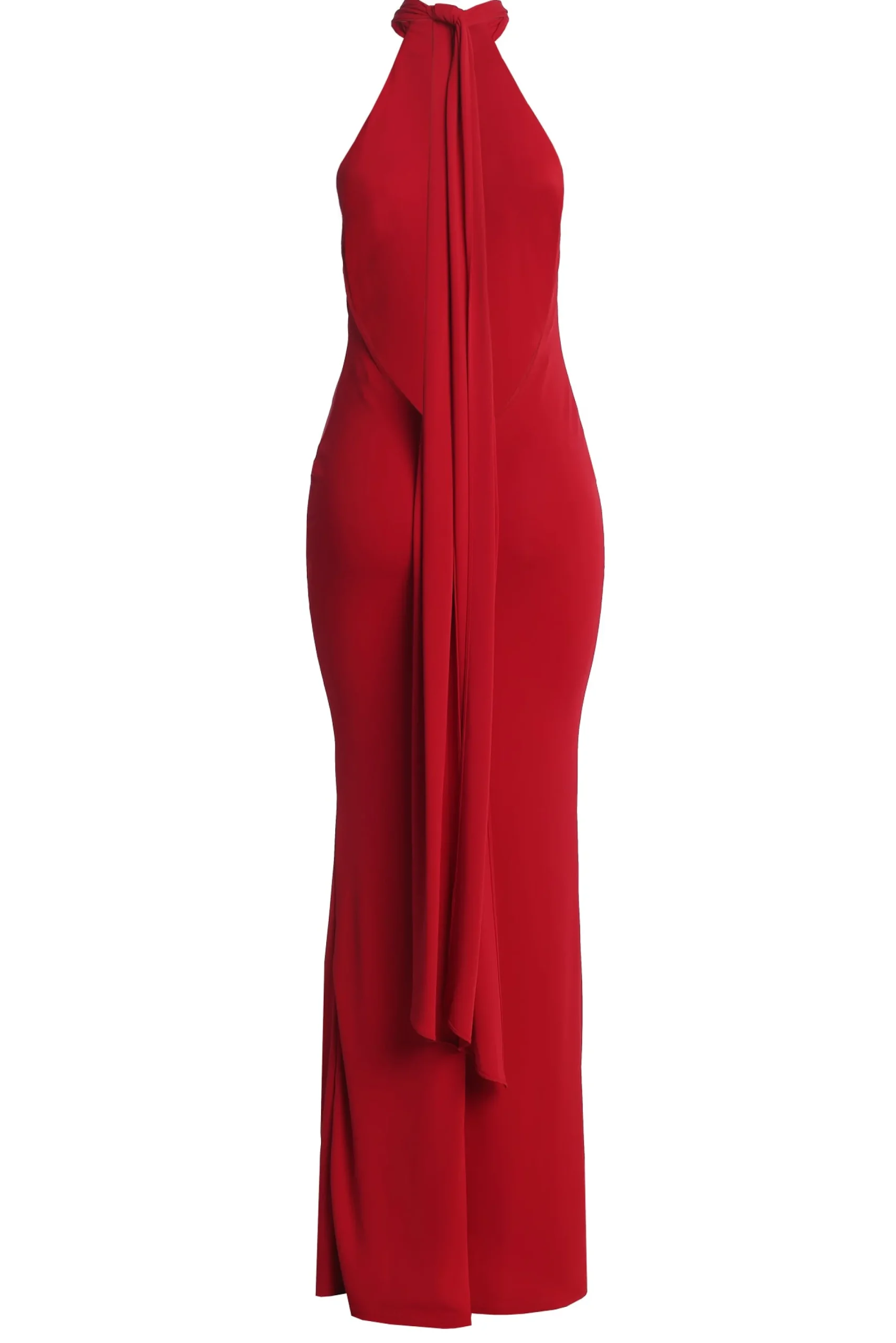 JLUXLABEL Red Golden Evening Maxi Gown