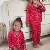 Kids JLUXLABEL Red Home For The Holidays Kids Pajama Set