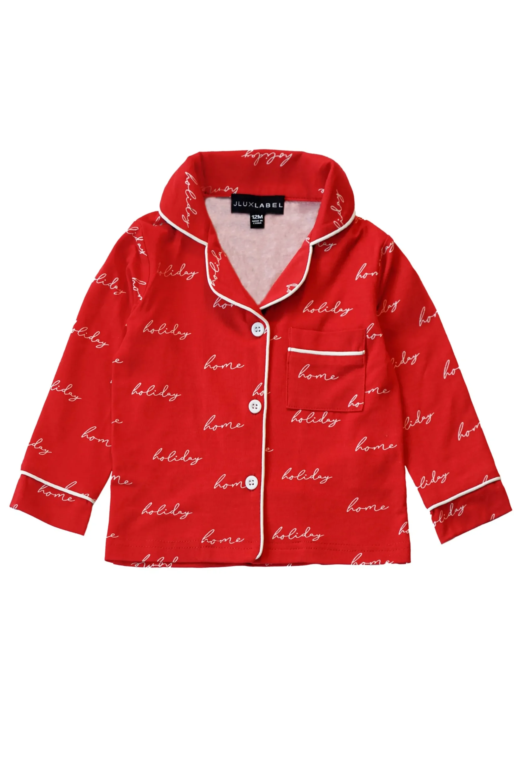Kids JLUXLABEL Red Home For The Holidays Kids Pajama Set
