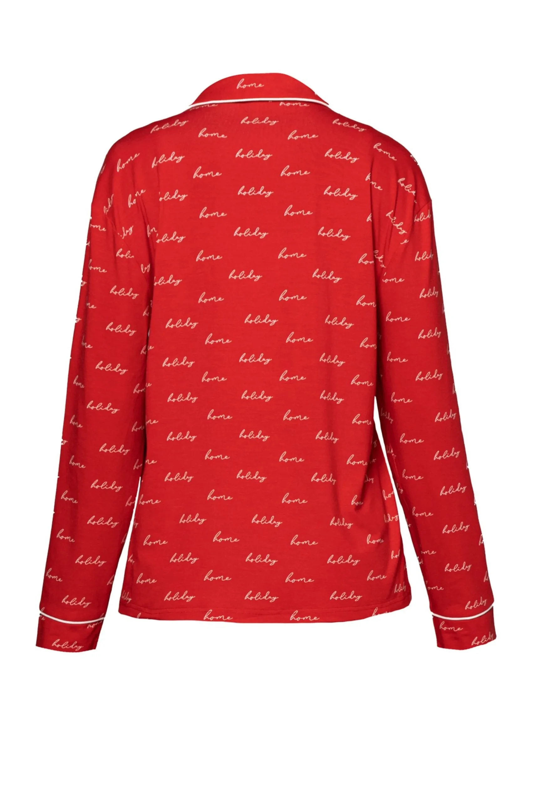 JLUXLABEL Red Home For The Holidays Adult Pajama Set