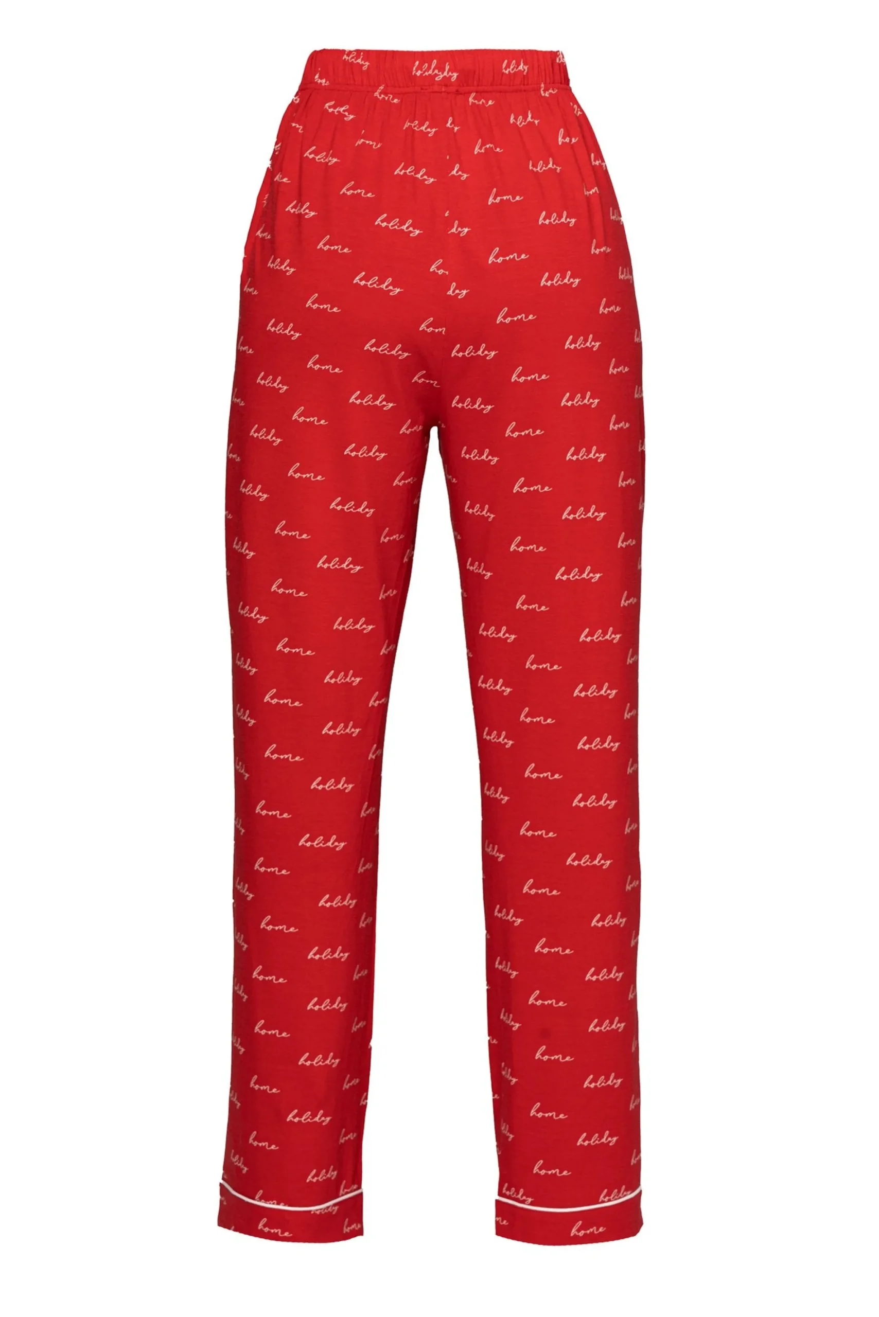 JLUXLABEL Red Home For The Holidays Adult Pajama Set
