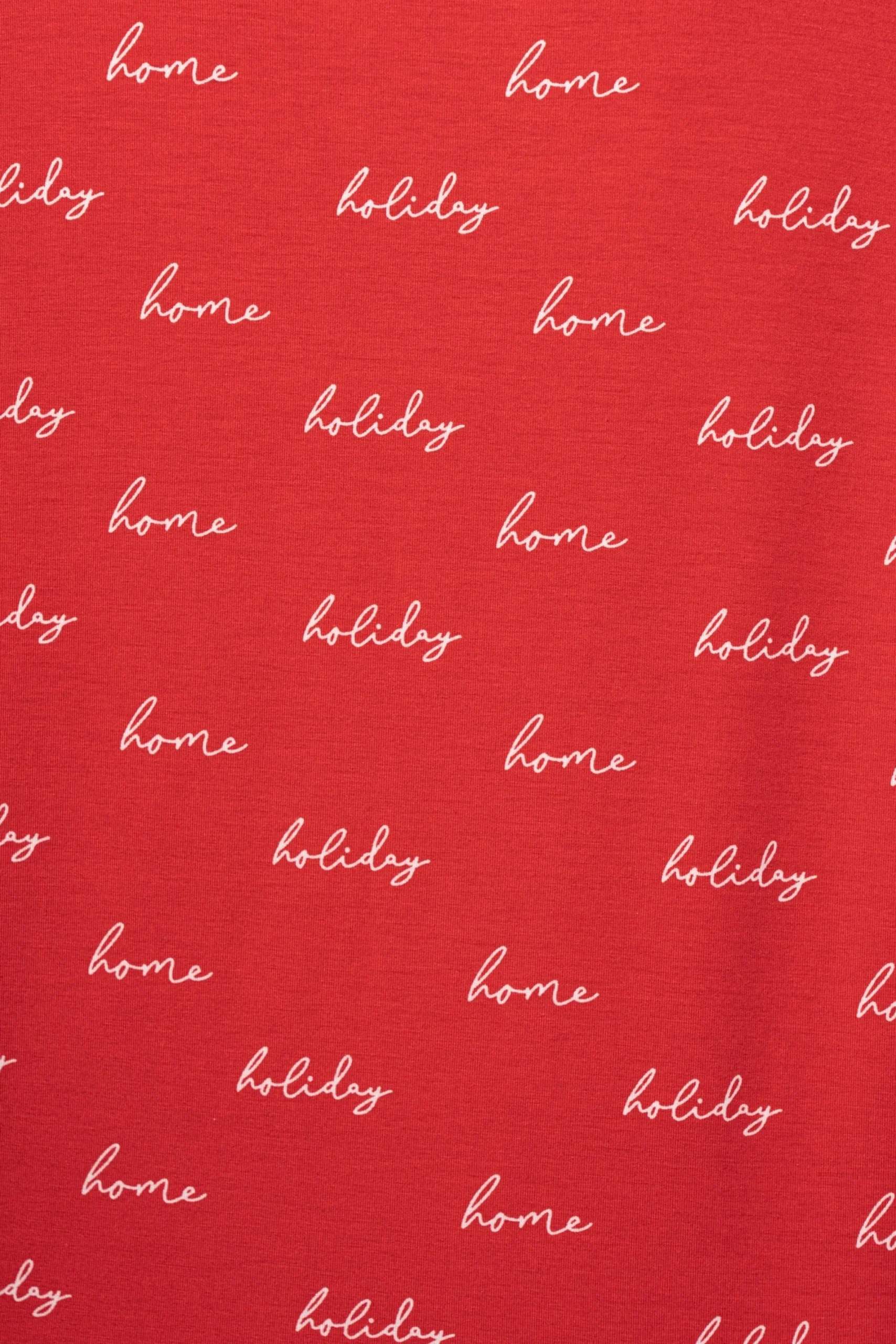 JLUXLABEL Red Home For The Holidays Adult Pajama Set