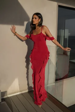 JLUXLABEL Red Maude Maxi Dress